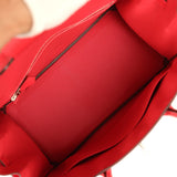 Pre-owned Hermes Birkin 30 Rouge De Coeur Epsom Palladium Hardware - Thumbnail View 8