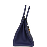 Hermes Birkin 35 Bleu Encre Togo Gold Hardware - Thumbnail View 3