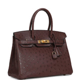 Hermes Birkin 30 Rouge Sellier Ostrich Gold Hardware - Thumbnail View 2