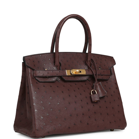 Hermes Birkin 30 Rouge Sellier Ostrich Gold Hardware