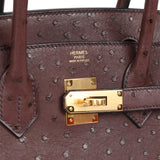 Hermes Birkin 30 Rouge Sellier Ostrich Gold Hardware - Thumbnail View 7