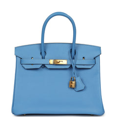 Hermes Birkin 30 Bleu Paradise Epsom Gold Hardware