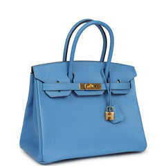 Hermes Birkin 30 Bleu Paradise Epsom Gold Hardware