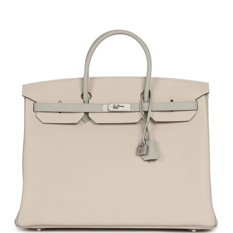 Hermes Special Order (HSS) Birkin 40 Craie, Gris Perle Togo Brushed Palladium Hardware