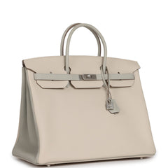 Hermes Special Order (HSS) Birkin 40 Craie, Gris Perle Togo Brushed Palladium Hardware