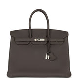 Pre-owned Hermes Birkin 35 Etain Togo Palladium Hardware - Thumbnail View 1