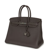 Pre-owned Hermes Birkin 35 Etain Togo Palladium Hardware - Thumbnail View 5
