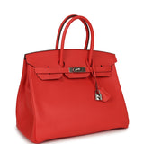 Pre-owned Hermes Birkin 35 Rose Jaipur Epsom Palladium Hardware - Thumbnail View 2