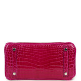 Hermes Birkin 25 Rose Pourpre Shiny Niloticus Crocodile Palladium Hardware - Thumbnail View 6