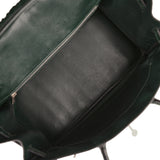 Pre-owned Hermes Birkin 35 Vert Fonce Shiny Porosus Crocodile Palladium Hardware - Thumbnail View 8