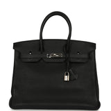 Vintage Hermes Birkin 35 Black Togo Palladium Hardware - Thumbnail View 1
