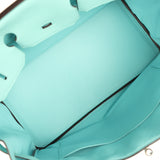 Pre-owned Hermes Birkin 35 Bleu Atoll Togo Palladium Hardware - Thumbnail View 8