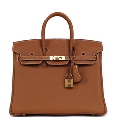 Hermes Birkin 25 Gold Togo Gold Hardware