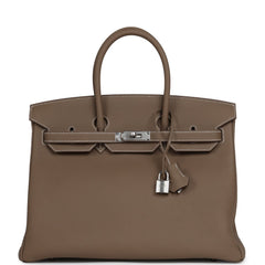 Hermes Birkin 35 Etoupe Togo Palladium Hardware