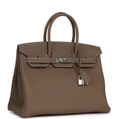 Hermes Birkin 35 Etoupe Togo Palladium Hardware