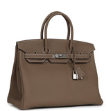 Hermes Birkin 35 Etoupe Togo Palladium Hardware - Thumbnail View 2