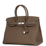 Hermes Birkin 35 Etoupe Togo Palladium Hardware - Thumbnail View 5