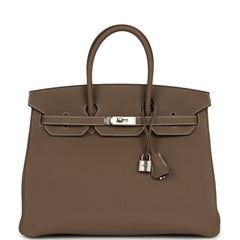 Hermes Birkin 35 Etoupe Togo Palladium Hardware