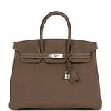 Hermes Birkin 35 Etoupe Togo Palladium Hardware - Thumbnail View 1