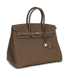 Hermes Birkin 35 Etoupe Togo Palladium Hardware