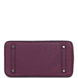Hermes Birkin Ghillies 30 Violet, Bleu De Malte, Chocolat Ostrich Palladium Hardware - Thumbnail View 6