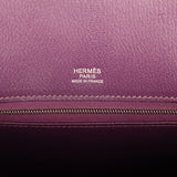 Hermes Birkin Ghillies 30 Violet, Bleu De Malte, Chocolat Ostrich Palladium Hardware - Thumbnail View 9