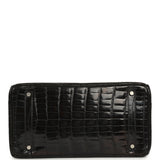 Vintage Hermes Birkin 35 Black Shiny Niloticus Crocodile Palladium Hardware - Thumbnail View 6