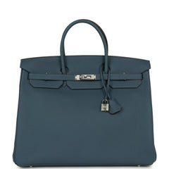 Hermes Birkin 40 Bleu Tempete Togo Palladium Hardware