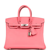 Pre-owned Hermes Birkin 25 Rose Azalee Swift Palladium Hardware - Thumbnail View 1