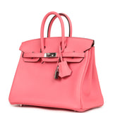 Pre-owned Hermes Birkin 25 Rose Azalee Swift Palladium Hardware - Thumbnail View 5