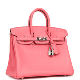 Pre-owned Hermes Birkin 25 Rose Azalee Swift Palladium Hardware - Thumbnail View 2