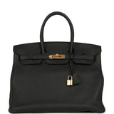 Pre-owned Hermes Birkin 35 Black Togo Gold Hardware - Thumbnail View 1