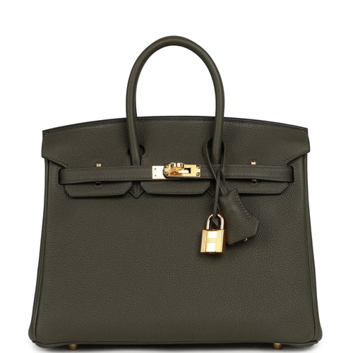 Hermes Birkin 25 Vert de Gris Togo Gold Hardware