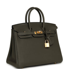 Hermes Birkin 25 Vert de Gris Togo Gold Hardware