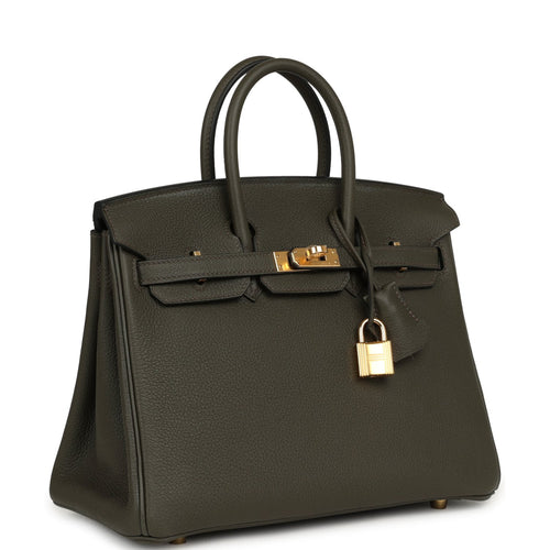 Hermes Birkin 25 Vert de Gris Togo Gold Hardware