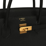 Hermes Special Order (HSS) Birkin 40 Black Verso Togo Brushed Gold Hardware - Thumbnail View 7
