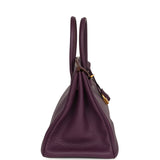 Pre-owned Hermes Birkin 35 Cassis Fjord Gold Hardware - Thumbnail View 3