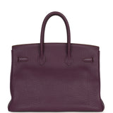 Pre-owned Hermes Birkin 35 Cassis Fjord Gold Hardware - Thumbnail View 4