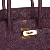 Pre-owned Hermes Birkin 35 Cassis Fjord Gold Hardware - Thumbnail View 7