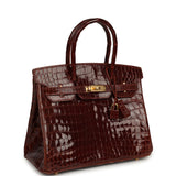 Vintage Hermes Birkin 30 Miel Shiny Niloticus Crocodile Gold Hardware - Thumbnail View 2