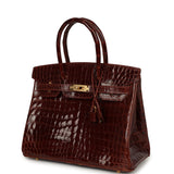 Vintage Hermes Birkin 30 Miel Shiny Niloticus Crocodile Gold Hardware - Thumbnail View 5