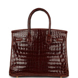 Vintage Hermes Birkin 30 Miel Shiny Niloticus Crocodile Gold Hardware - Thumbnail View 4