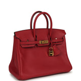 Pre-owned Hermes Birkin 25 Rouge Grenat Swift Gold Hardware - Thumbnail View 2