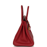 Pre-owned Hermes Birkin 25 Rouge Grenat Swift Gold Hardware - Thumbnail View 3