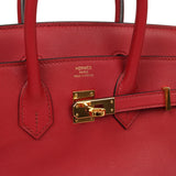 Pre-owned Hermes Birkin 25 Rouge Grenat Swift Gold Hardware - Thumbnail View 7