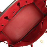 Pre-owned Hermes Birkin 25 Rouge Grenat Swift Gold Hardware - Thumbnail View 8