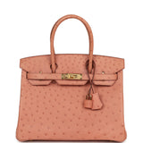 Hermes Birkin 30 Terre Cuite Ostrich Gold Hardware - Thumbnail View 1