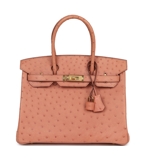 Hermes Birkin 30 Terre Cuite Ostrich Gold Hardware