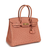Hermes Birkin 30 Terre Cuite Ostrich Gold Hardware - Thumbnail View 2