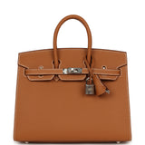 Hermes Birkin Sellier 25 Gold Epsom Palladium Hardware - Thumbnail View 1